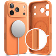 Puzdro Ringke pre iPhone 17 Pro Max, silikónové magnetické puzdro MagSafe, mandarínka