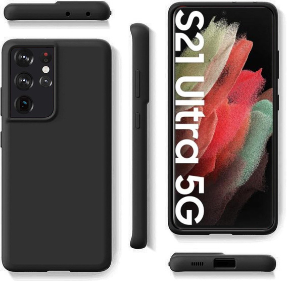 Obal na mobil pre Samsung Galaxy S21 Ultra, Silicone Lite, čierne