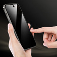 Puzdro pre iPhone 15 Pro, Privacy Dual Glass, pre MagSafe, strieborné