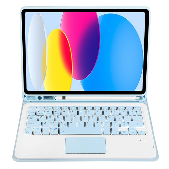 Puzdro + klávesnica iPad 10.9 2022 10 Gen, TouchPad Pen Slot, modré