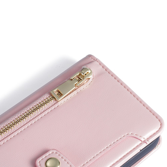 Klapkové puzdro pre Samsung Galaxy A54 5G, Wallet Zipper Pocket, ružové