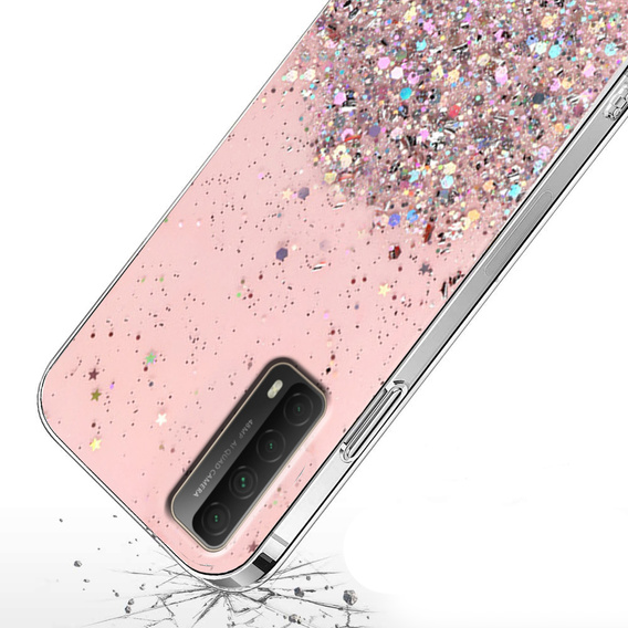 Obal na mobil pre Huawei P Smart 2021/Y7A, Glittery, ružové