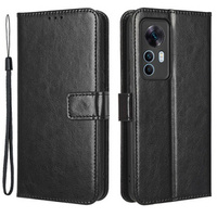 Klapkové puzdro pre Xiaomi 12T, Crazy Horse Wallet, čierne