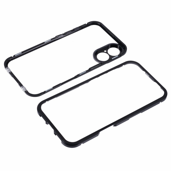Puzdro pre iPhone 16, Magnetic Dual Glass, čierne
