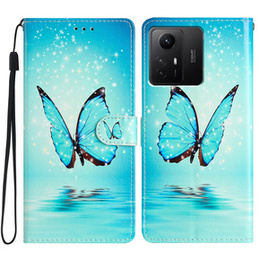 Klapkové puzdro pre Xiaomi Redmi Note 12S, Wallet, butterfly, modré