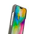 Puzdro MELKCO pre iPhone 16 Pro, kožené, sivé