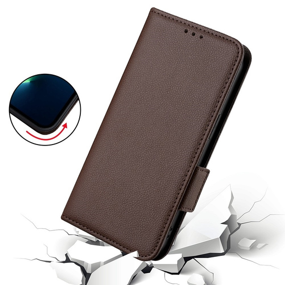 Klapkové puzdro pre Xiaomi Redmi Note 12 5G / POCO X5 5G, Wallet Litchi Magnet, hnedé