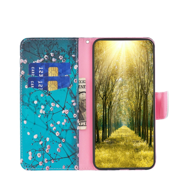 Klapkové puzdro pre Infinix Hot 30, Wallet, sakura, modré