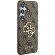 GUESS Obal na mobil pre Samsung Galaxy A55, 4G Big Metal Logo, hnedé