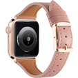 Pasek Skórzany do Apple Watch 1/2/3/4/5/6/7/8/SE/Ultra 42/44/45/49mm, Ciemnoróżowy