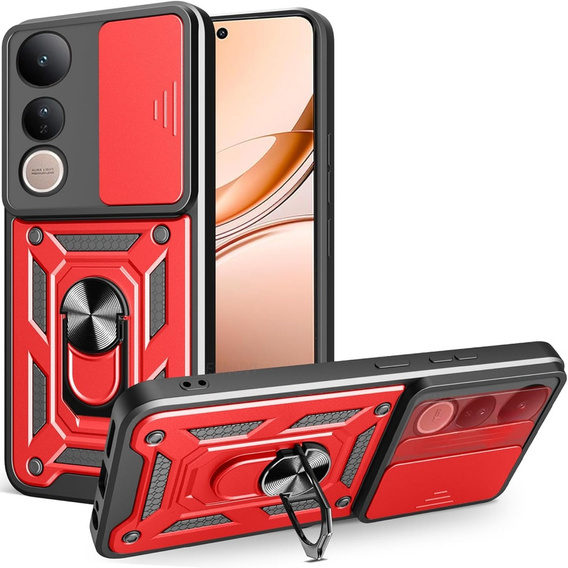 Obal na mobil pre Vivo V50 Lite 4G / 5G, CamShield Slide, červené