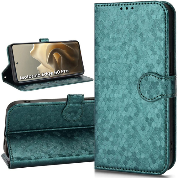 Flipové puzdro pre Motorola Edge 60 Pro, Wallet Rhombus, zelený