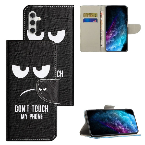 Klapkové puzdro pre Samsung Galaxy M15 5G, Wallet, Don't Touch My Phone čierne