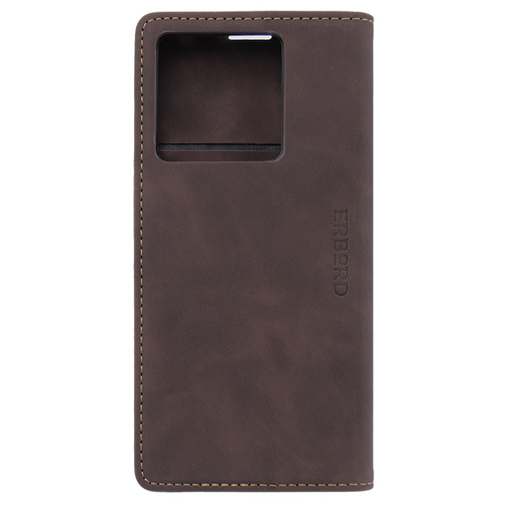 Puzdro pre Xiaomi 13T / 13T Pro, ERBORD Vintage, peňaženka s chlopňou, káva