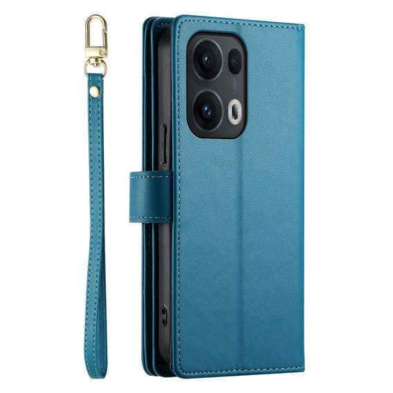 Klapkové puzdro pre Oppo Reno 13 Pro 5G, Wallet Zipper Pocket, modré