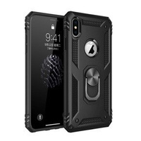 Pancierované obal na mobil pre iPhone XR, Nox Case Ring, čierne