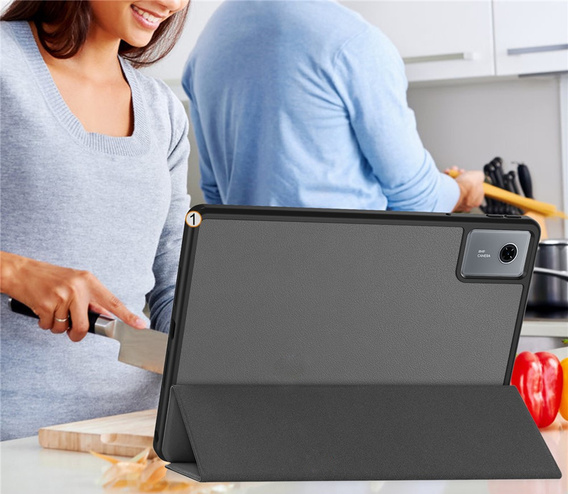 Puzdro pre Lenovo Idea Tab 11" 2025 TB336FU TB336ZU, stojan, Smartcase s držiakom stylusu, sivé