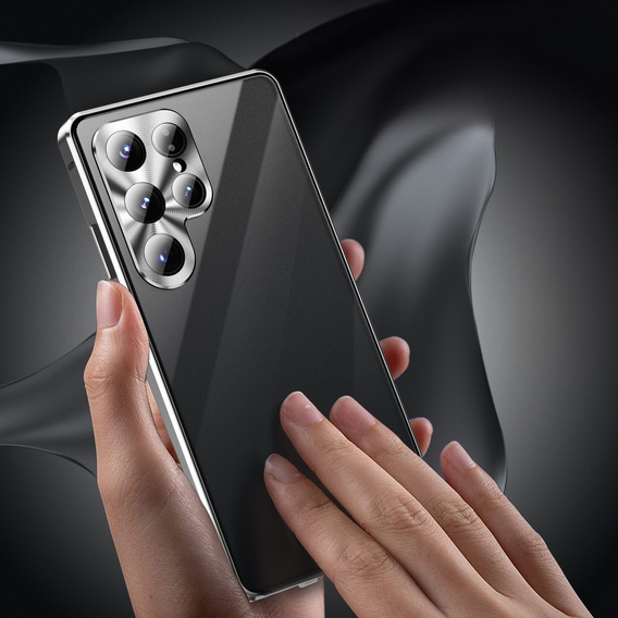Puzdro pre Samsung Galaxy S25 Ultra, Privacy Dual Glass, strieborné