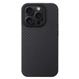 Puzdro pre iPhone 15 Pro, Aramid Fiber Cover, čierne