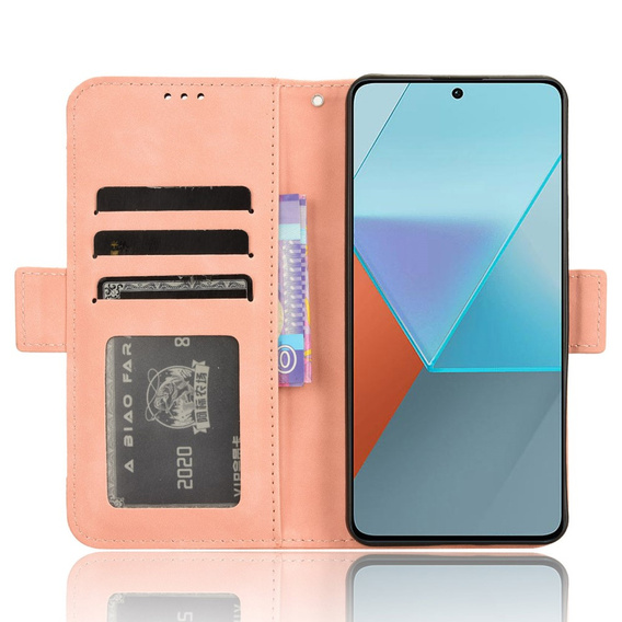 Klapkové puzdro pre Xiaomi Redmi Note 13 Pro 5G, Card Slot, ružové