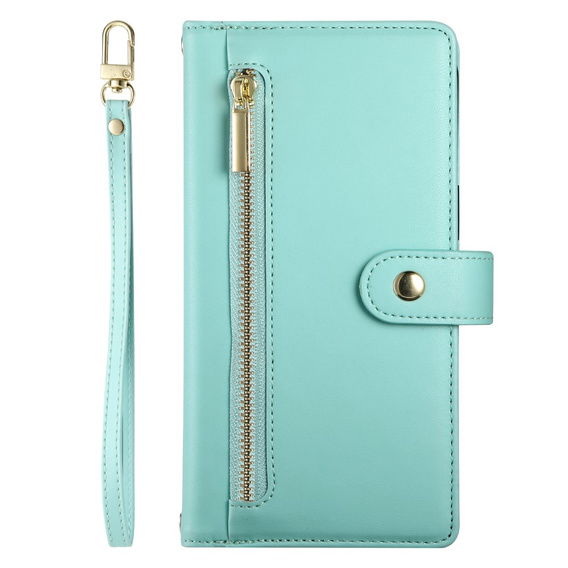Klapkové puzdro pre Honor Magic 7 Lite, Wallet Zipper Pocket, mätové