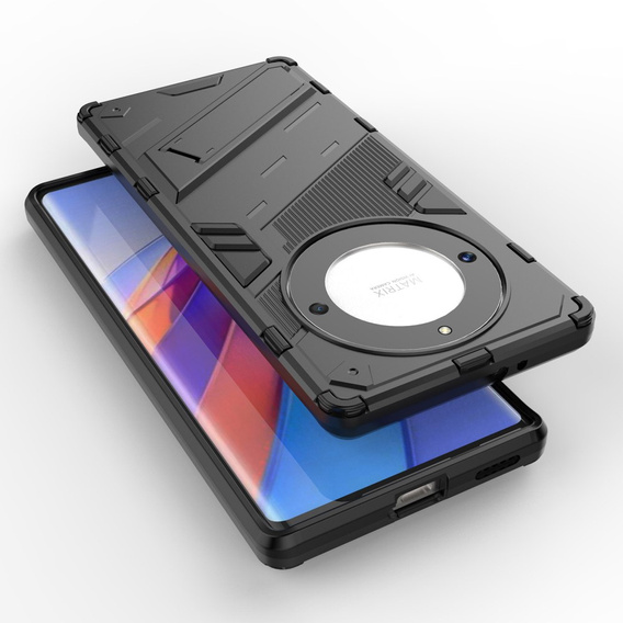 Puzdro pre Honor Magic 5 Lite, Military kickstand, čierne