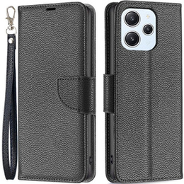 Klapkové puzdro pre Xiaomi Redmi 12 4G, Wallet Litchi Magnet, čierne