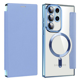 Klapkové puzdro pre Samsung Galaxy S23 Ultra, RFID Wallet MagSafe CamShield, modré