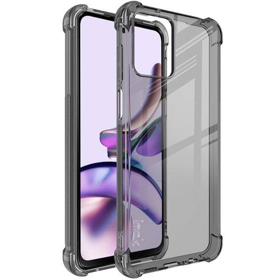 IMAK Obal na mobil pre Motorola Moto G53 5G, Dropproof, transparentné / čierne