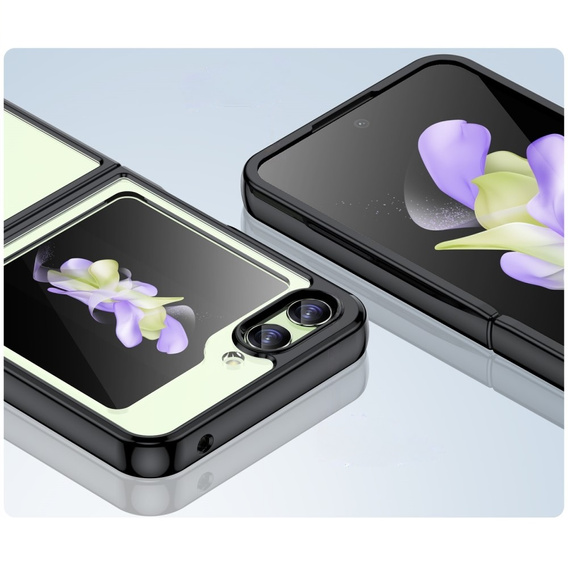 Obal na mobil pre Samsung Galaxy Z Flip 5 5G, Fusion Hybrid, transparentné / čierne