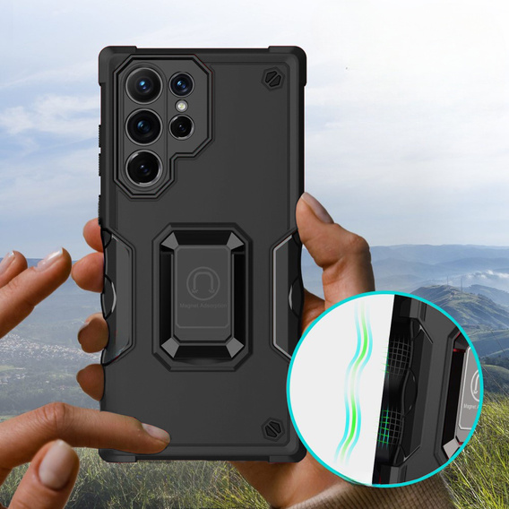 Obal na mobil pre Samsung Galaxy S23 Ultra, Dual-Layer Armor, čierne