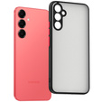 Silikónové puzdro pre Samsung Galaxy S25+ Plus, s ochranou fotoaparátu, transparentné / čierne + tvrdené sklo 9H