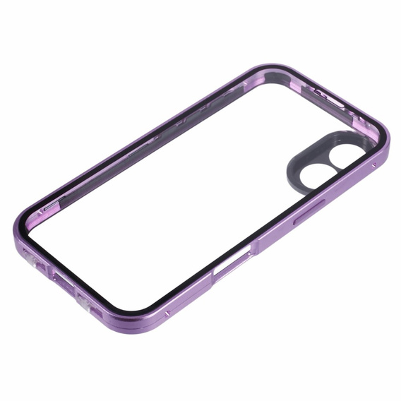 Puzdro pre iPhone 16, Magnetic Dual Glass, fialové