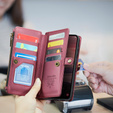 Puzdro CASEME pre Samsung Galaxy A56 5G, RFID Leather Wallet, s popruhom cez rameno, červené