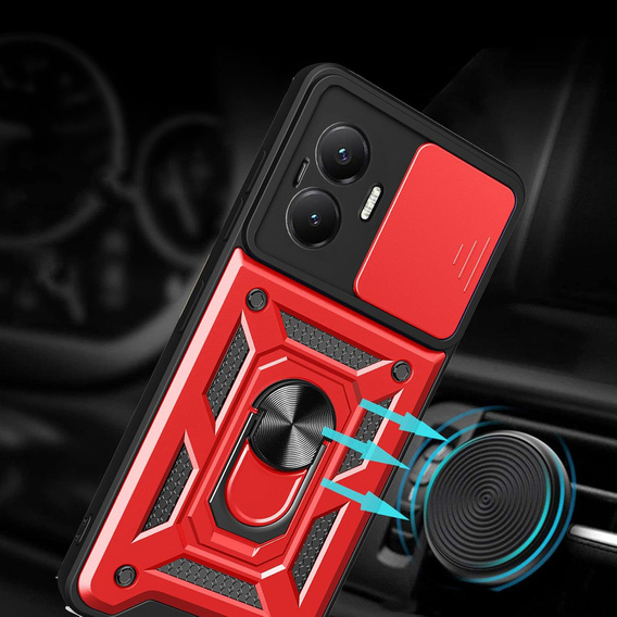 Obal na mobil pre Xiaomi Poco F7, CamShield Slide, červené