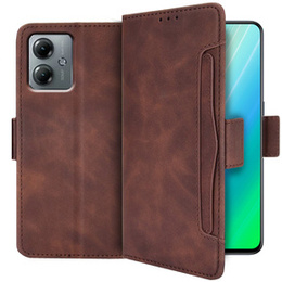 Klapkové puzdro pre Motorola Moto G14, Card Slot, hnedé