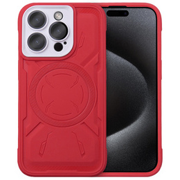 Puzdro pre iPhone 15 Pro, ERBORD Armor Mag, červené