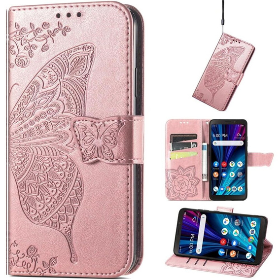 Klapkové puzdro pre OnePlus Nord 4, Butterfly, ružové rose gold
