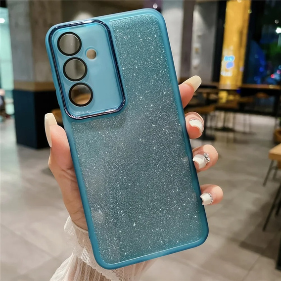 Obal na mobil pre Samsung Galaxy M55 5G, Glittery Powder, modré