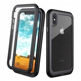 Puzdro pre iPhone X/XS, Shockproof, s fóliou, čierne