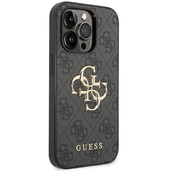 GUESS Obal na mobil pre iPhone 15 Pro Max, 4G Big Metal Logo, sivé