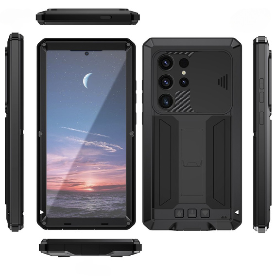 Obrnené puzdro pre Samsung Galaxy S25 Ultra, R-JUST, čierne