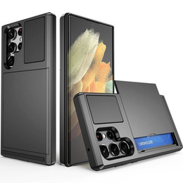 Obal na mobil pre Samsung Galaxy S23 Ultra, Sliding Card Holder, čierne