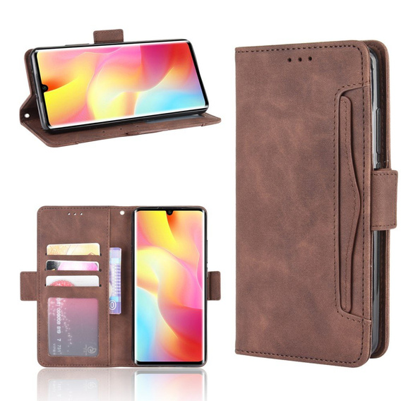 Klapkové puzdro pre Xiaomi Mi Note 10 Lite, Card Slot, hnedé