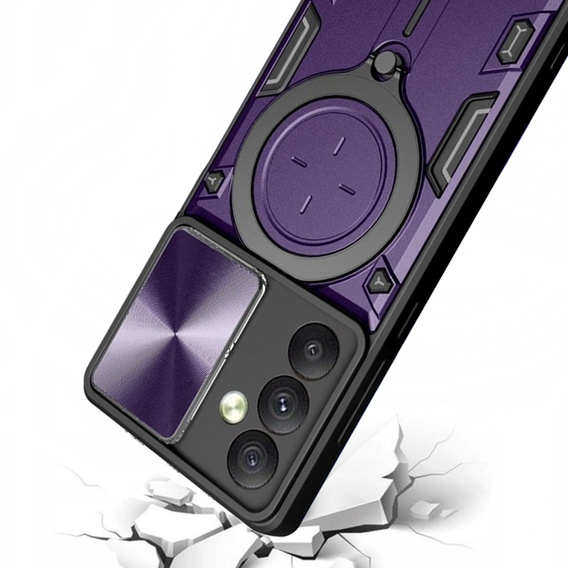 Pancierované puzdro pre Samsung Galaxy A54 5G, CamShield Slide, fialové