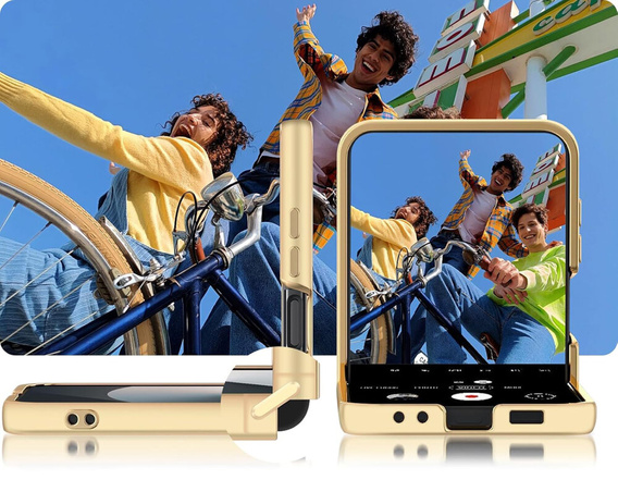 Obal na mobil pre Samsung Galaxy Z Flip7 FE / Z Flip6, Electro Ring, čierne