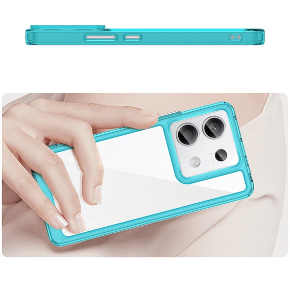 Obal na mobil pre Xiaomi Redmi Note 13 Pro 5G, Fusion Hybrid, transparentné / modré