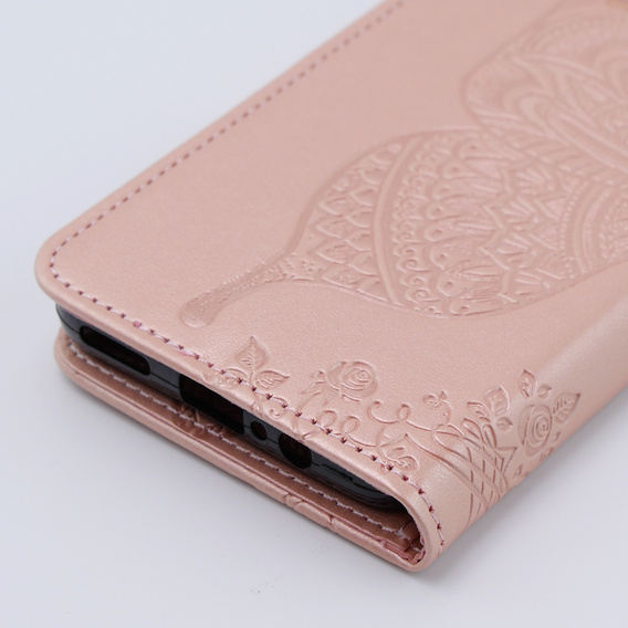Klapkové puzdro pre Motorola Moto G54 5G, Butterfly, ružové rose gold