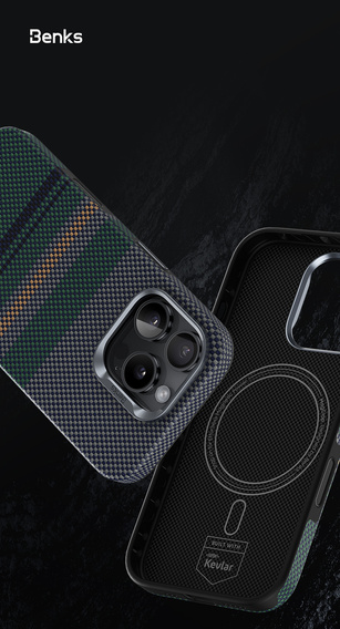 BENKS Kevlar Magnetic Armor Pro Aurora 600D B062 puzdro pre MagSafe pre iPhone 15 Pro Max