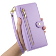 Klapkové puzdro pre Xiaomi Redmi Note 14 Pro 5G / Poco X7 5G, Wallet Zipper Pocket, fialové